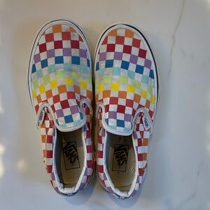 Vans Kids' Colorful Checkered Slip-On Sneakers